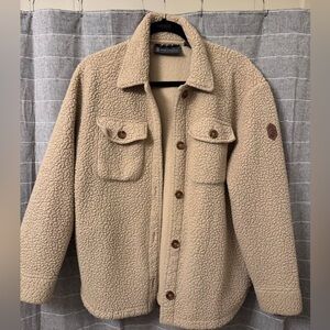 Free Country Tan Sherpa Shirt Jacket